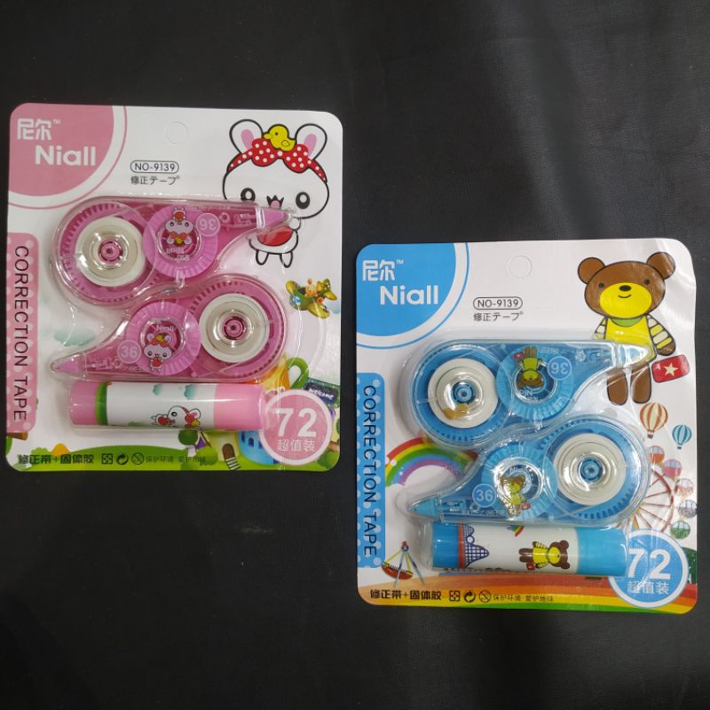 (Paket Hemat) Correction tape+lem kertas stik ML546