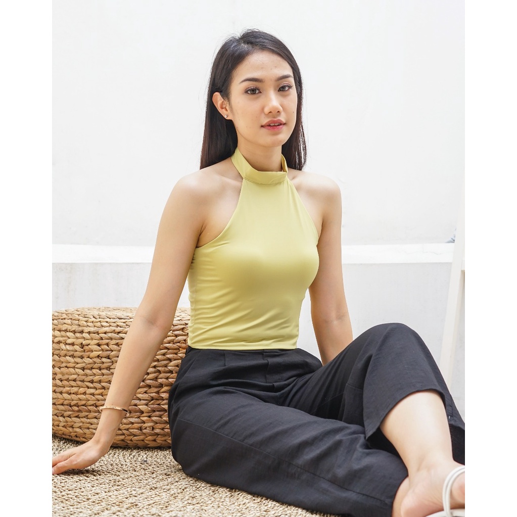 MODAVIE - AVA HALTER TOP Tanktop Korea Turtle Neck Korean Tank Top Crop Top Korea Baju Atasan Wanita