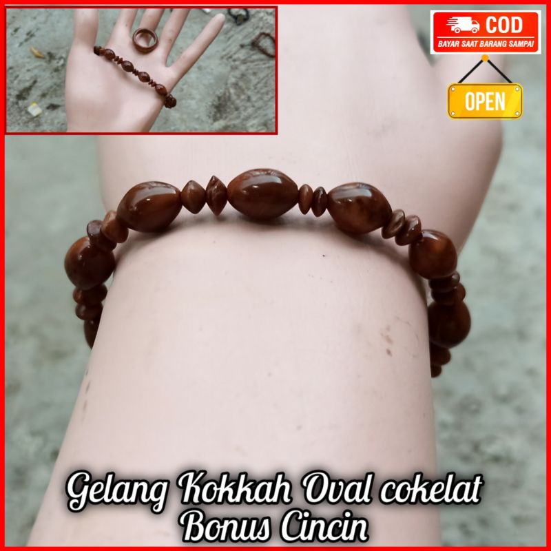 Gelang kokkah Model Oval Halat Gratis Cincin kayu koka kokka kaukah kokah kaokah