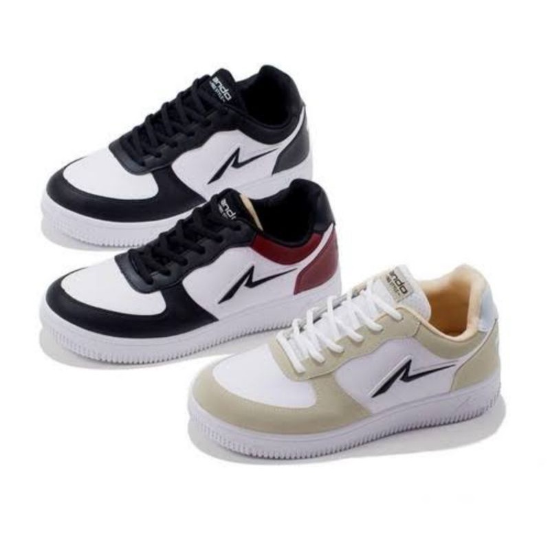 SEPATU ANDO SNEAKERS TRICKS PUTIH / PUTIH HITAM / PUTIH MARON