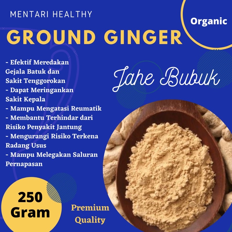 Organic Ground Ginger 250Gram / Jahe Bubuk Organik 250Gram