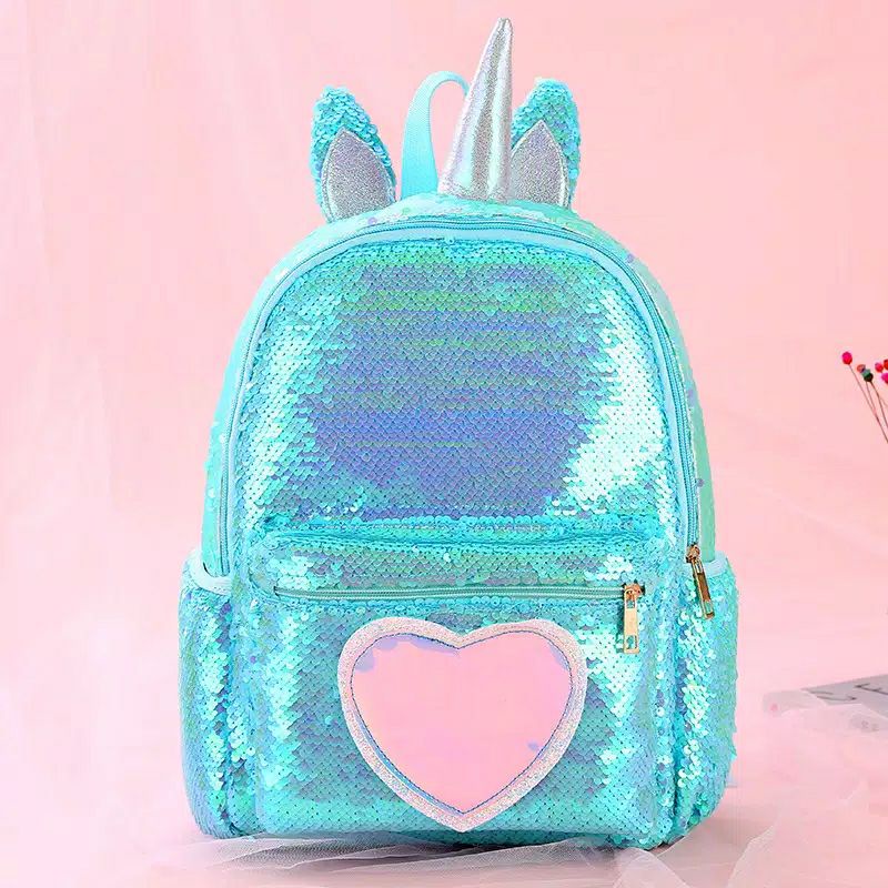 Tas Sekolah Ransel Anak Motif Sequin Usap Unicorn Frozen LOL Tas Ransel Anak SD / TK / Playgroup / Paud Backpack Anak Perempuan