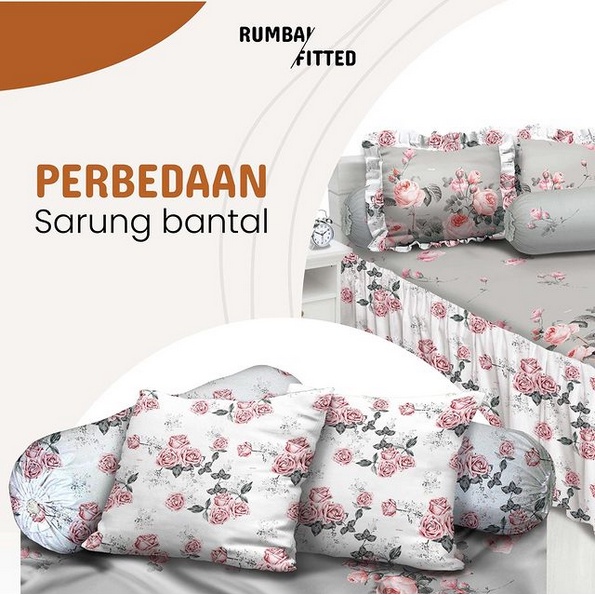 Sprei My Love Rumbai king 180x200 R50cm pakai anti geser 20cm ( tanpa karet ) motif bunga dasar warn