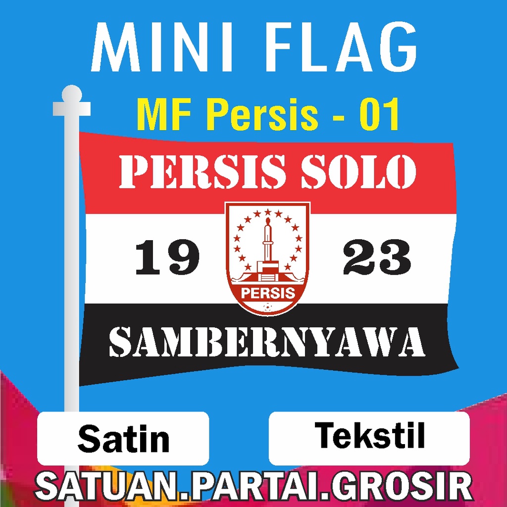 Bendera Supporter PASOPATI PERSIS SOLO / Cetak Bendera Supporter Bola Custom / Cetak Mini Flag Custo