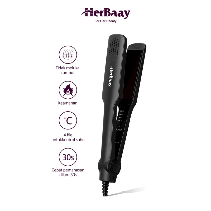 Herbaay Belat Rambut Lurus/Catokan Rambut Profesional Temperatur suhu Alat Catok Lurus catok rambut