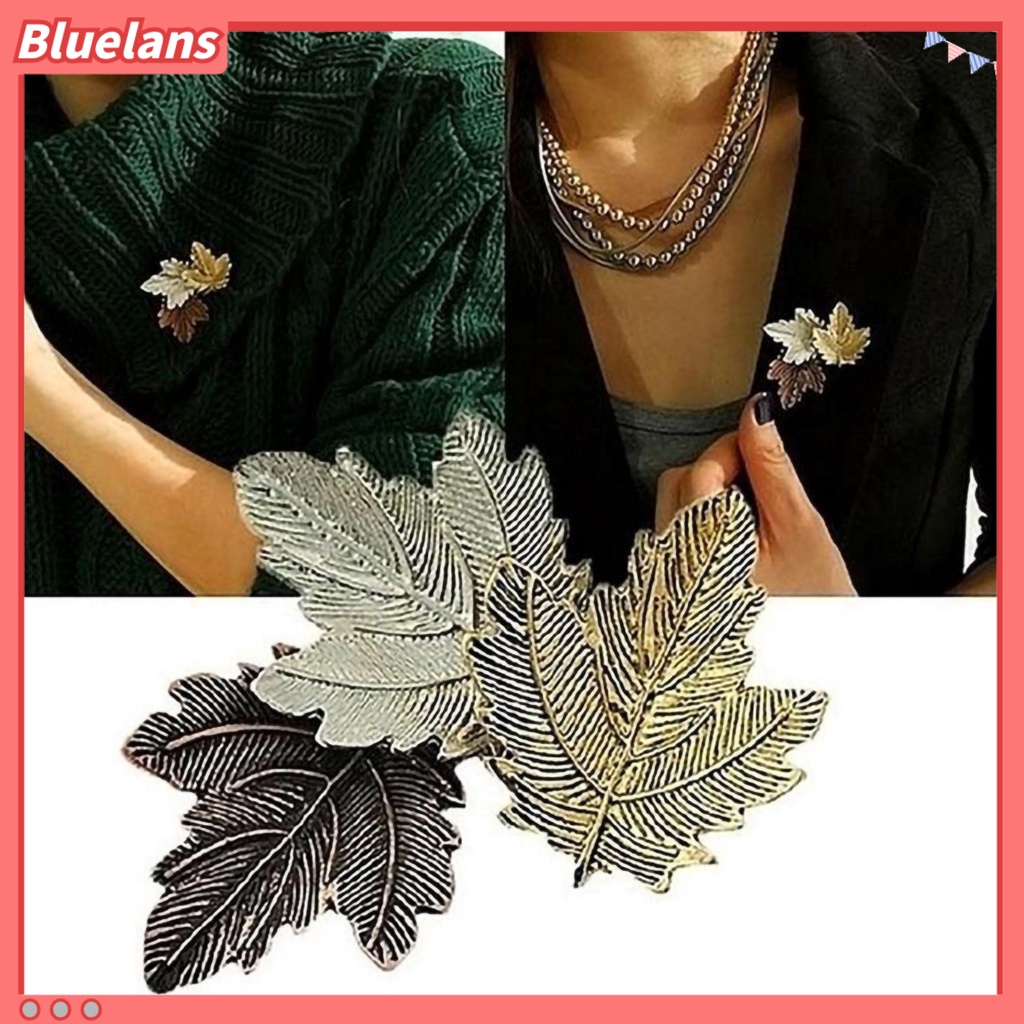 Bluelans Vintage Three Leaves Alloy Brooch Pin Scarf Sweater Dress Women Decor Gift