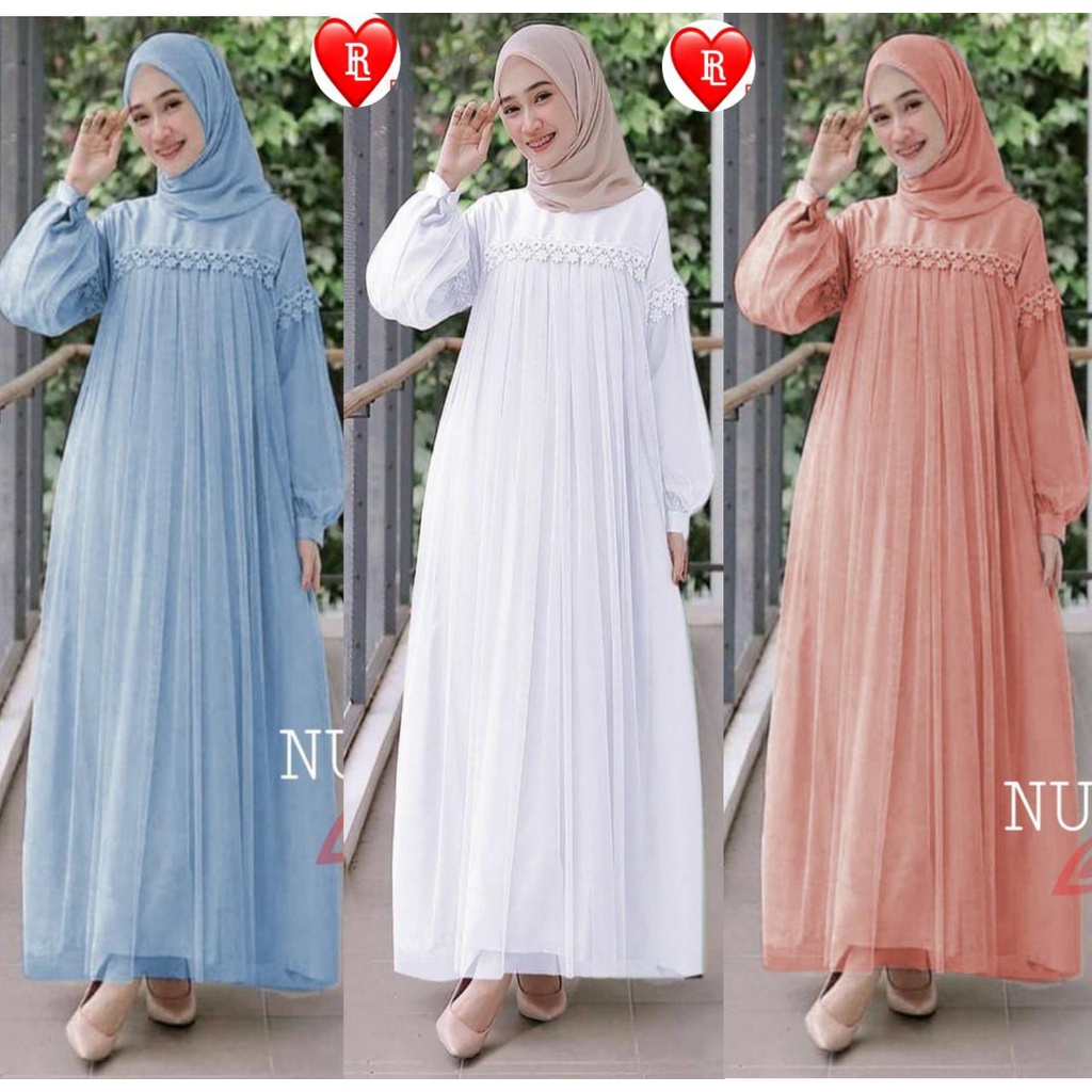 COD GAMIS TILE DOT TERLARIS / GAMIS PESTA TULLE / GAMIS NURAINI BAHAN VELVET / GAMIS MUSLIMAH MEWAH