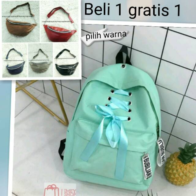 Bigsale beli 1 tas ransel gratis waistbag lokal tas lokal tas murah