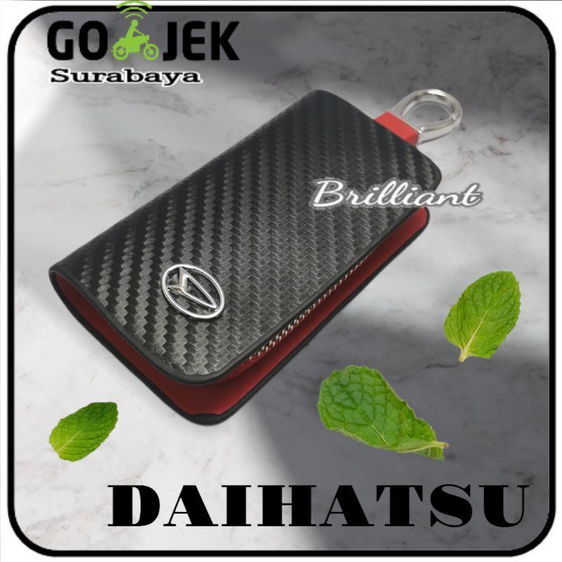 Dompet STNK Gantungan Stainlese Eclusive Model Karbon - Logo Mobil