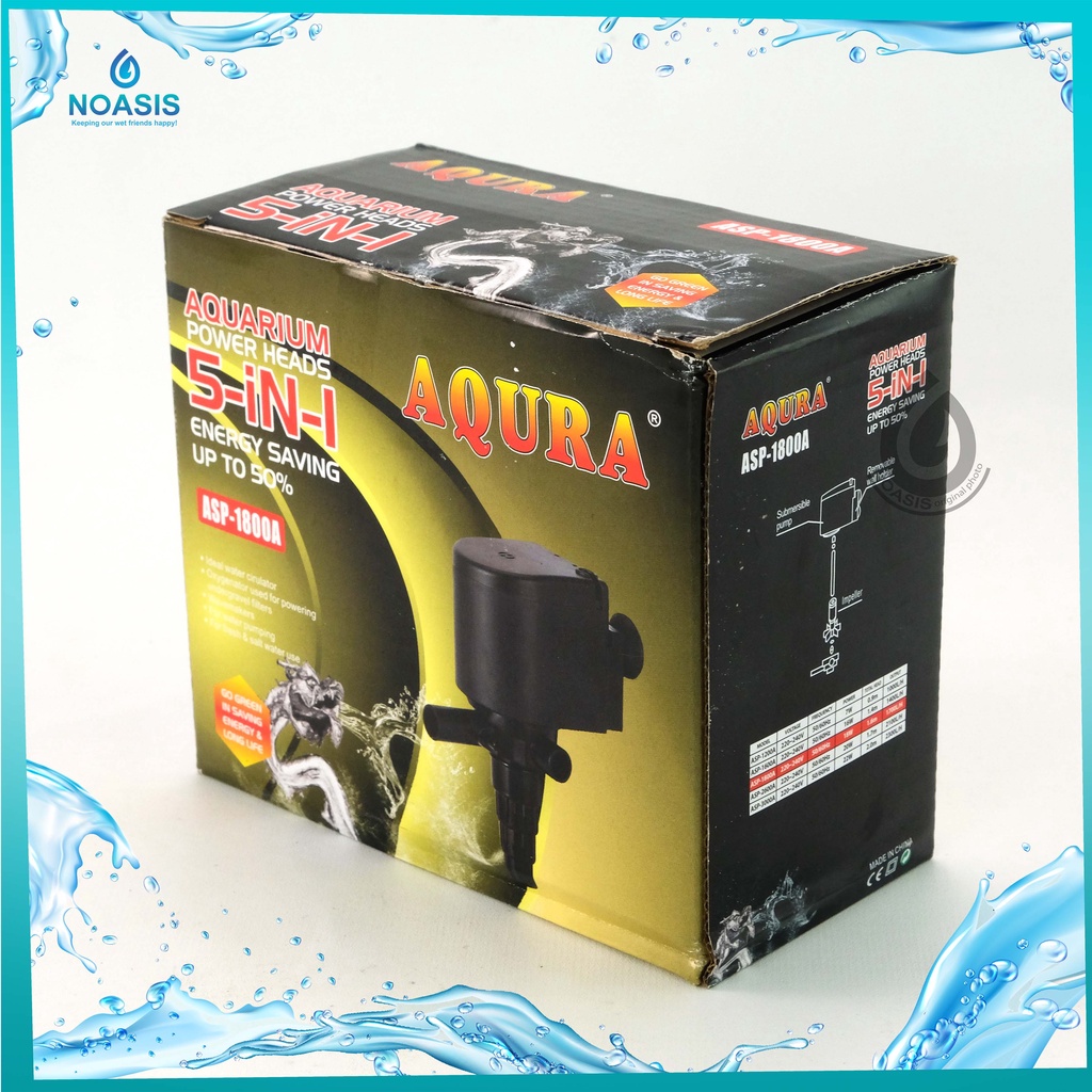 POMPA AIR CELUP AQUARIUM AQUASCAPE POWER HEAD AQURA ASP 1800 A 18 Watt