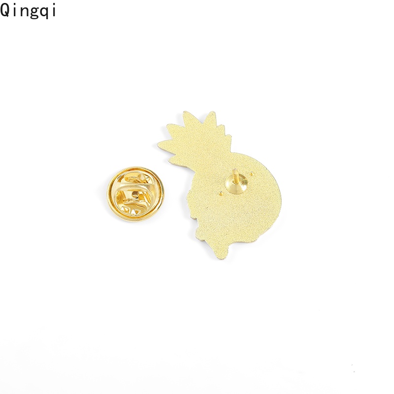 Bros Pin Enamel Desain Kartun Buah Jeruk Anggur Semangka Pisang Nanas Kucing Untuk Pakaian Tas
