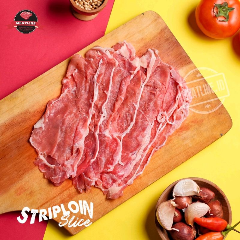 

AUS Striploin Shabu Beef Sukiyaki Slice / Slice Beef Sedikit Lemak