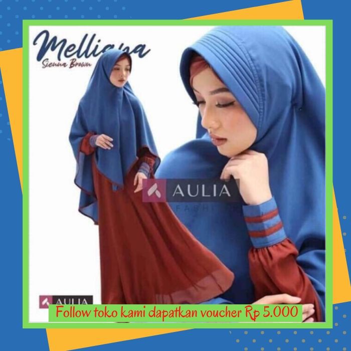 Gamis set aulia fashion Melliana sienna brown Gamis Wanita Muslimah Premium