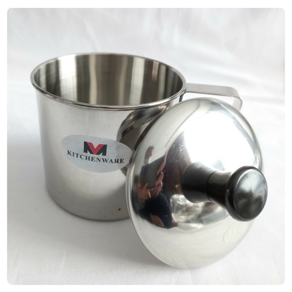 Mug Stainless Steel, Mug Tutup,  Gelas Minum, Mug Dengan Tutup, Mug Stainless Steel 11cm