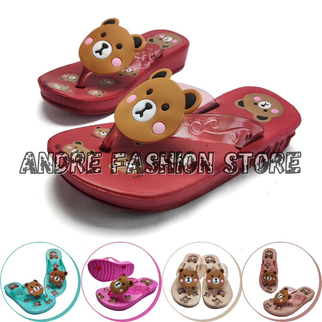 Sandal Jepit Anak Perempuan Motif Panda Lucu / Karet Jelly Terbaru Import
