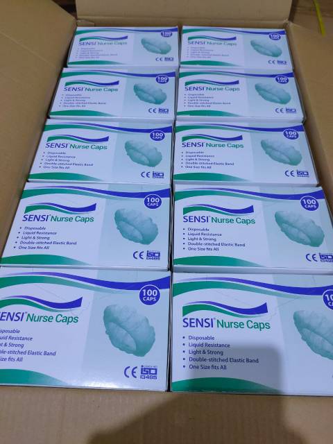 Nurse Caps Hair Net Sarung Penutup Kepala isi 100 SENSI