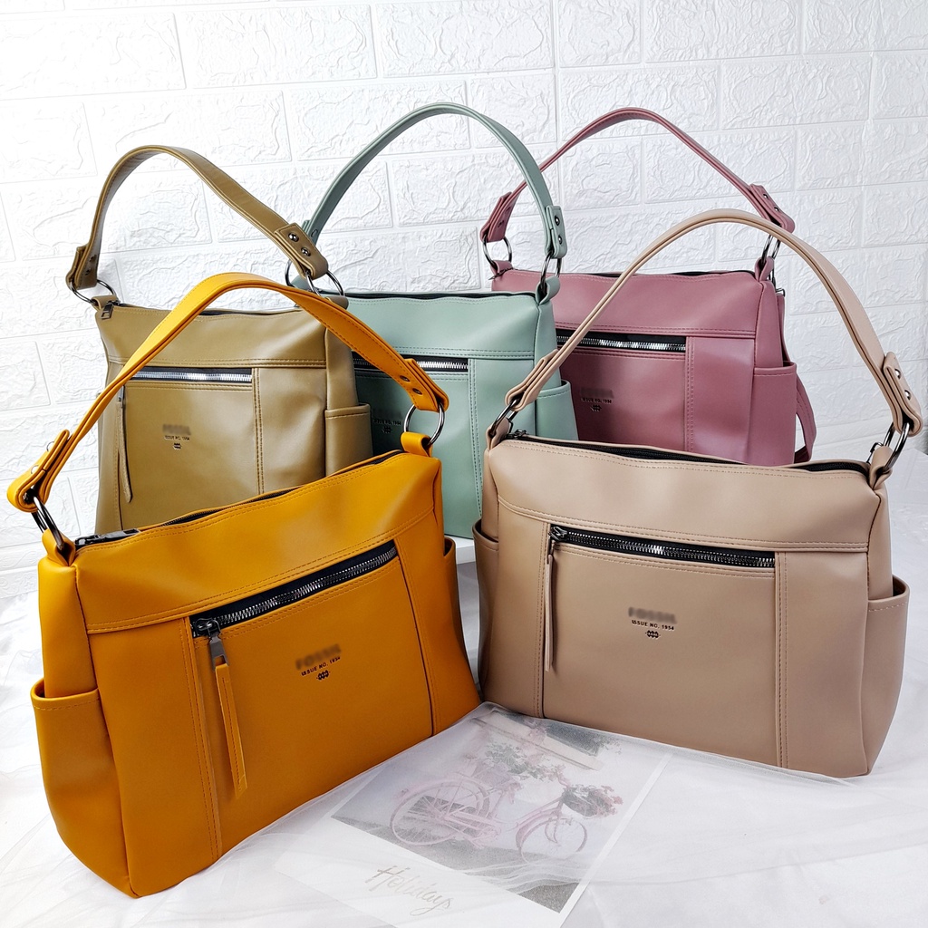 Tas Tote Selempang Bahu Tenteng Shoulder Bag Wanita Polos Leather Kulit Sintetis KT079 KT080 KT081 KT082