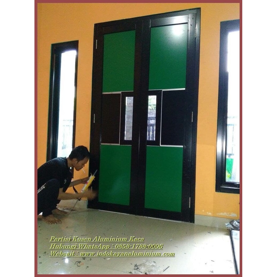 Pintu Aluminium ACP Ukuran Standar 210 x 80 Bahan Panel ACP Berkualitas