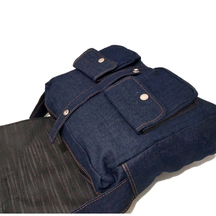 Tas Selempang Kanvas Tas Pria Selempang  Bahan Jeans Sling Bag Tas Kanvas Denim Tas Sekolah Tas Kuliah Tas Messenger Tas Hangout Tas Selempang Bahu Pria tas Kekinian Tas Distro