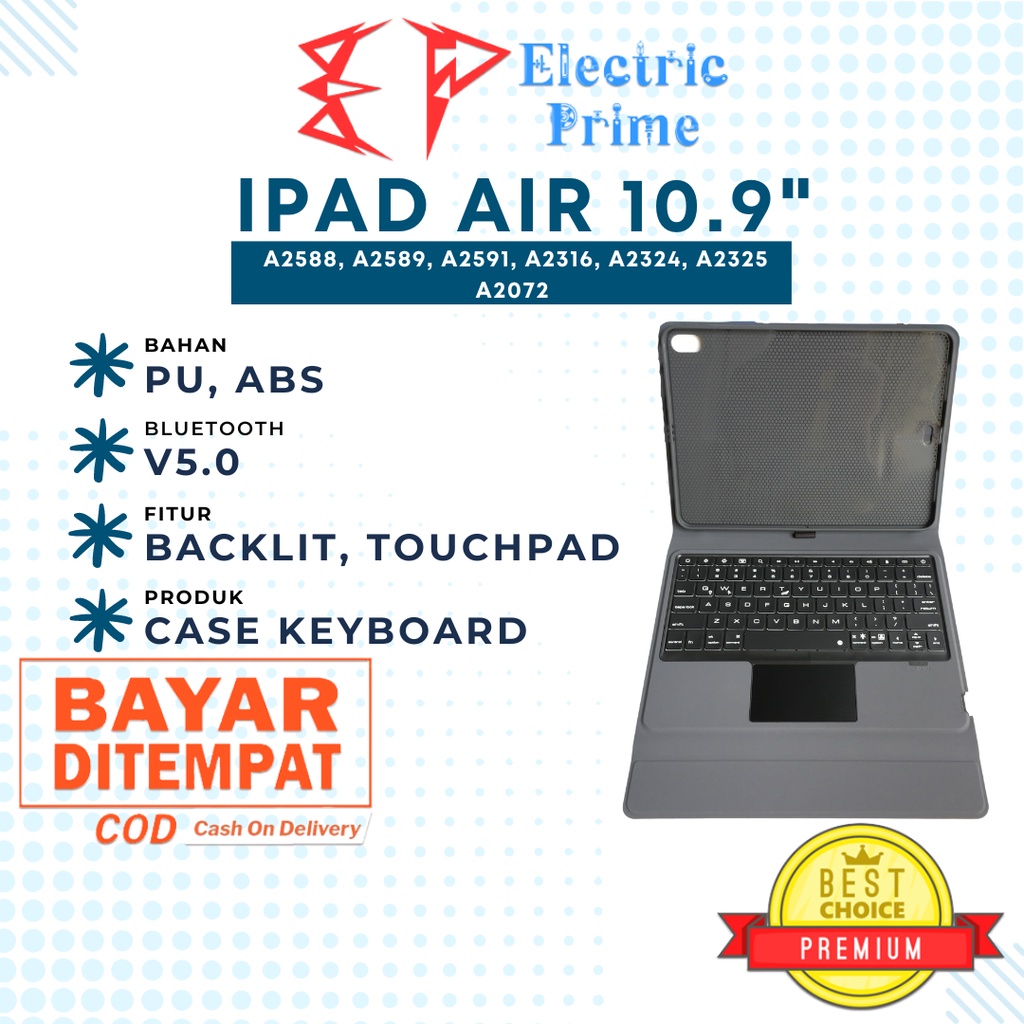 Keyboard Case iPad Air 10.9 Gen 4th 2020 5th TRIPLEDI Touchpad Track Backlit A2588 A2589 A2591 Bluetooth Cover