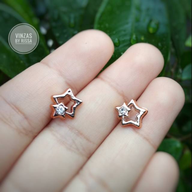 anting tusuk bintang . anting murah fashionable kado untuk natal