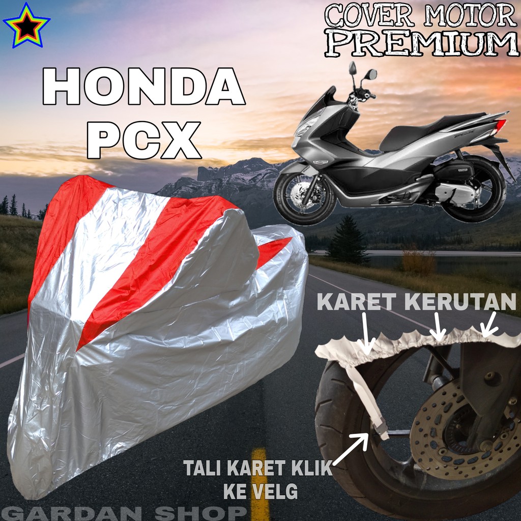 Sarung Motor HONDA PCX Silver MERAH Body Cover Penutup Motor Honda Pcx PREMIUM