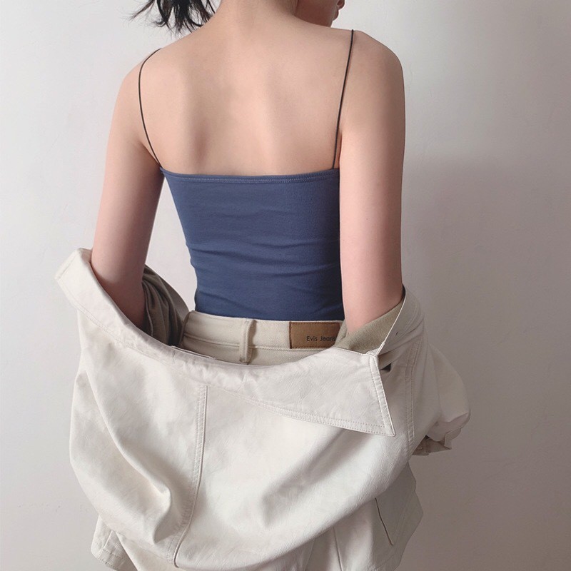 Feminin Tanktop Bra dengan Cup BH Singlet Atasan Wanita Import Murah-8