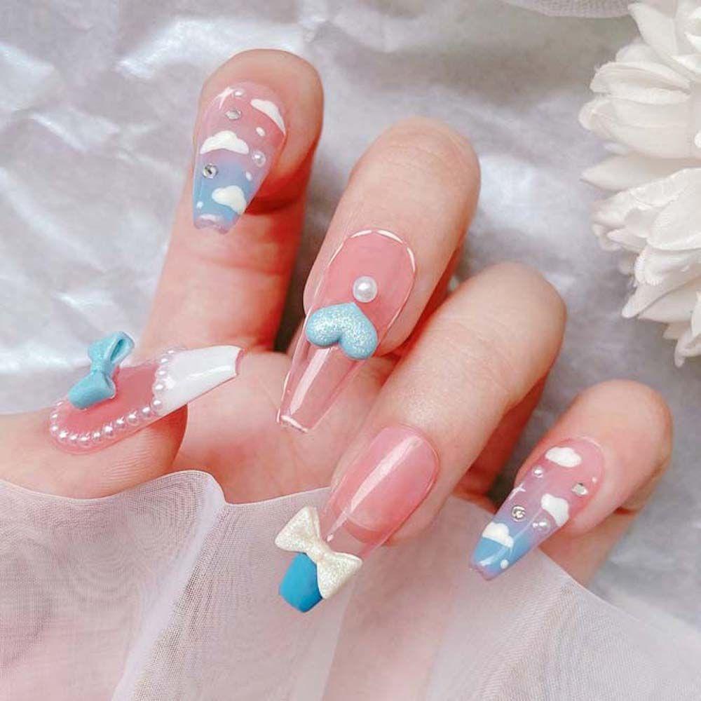 Mxbeauty Bow Nail Art Dekorasi Wanita Fashion Kupu-Kupu Manikur Aksesoris Glitter Symphony Ikatan Simpul Bor Kuku Hiasan Kuku