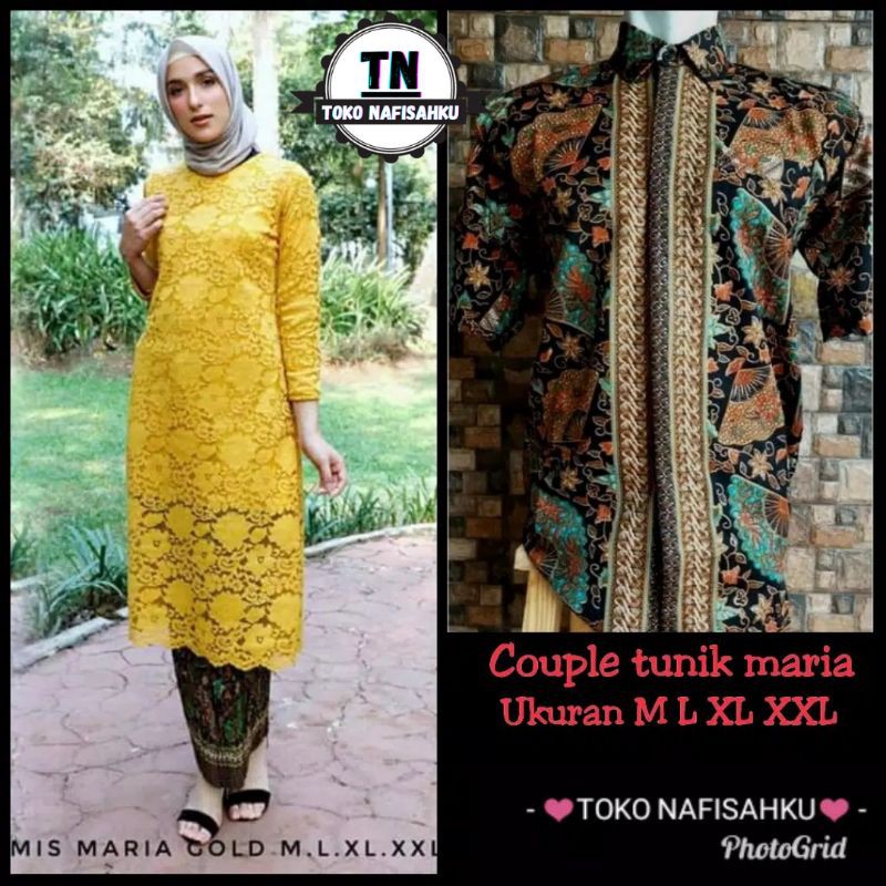 kabaya couple tunik brokat / kebaya pesta tunik couple / kebaya tunik brukat couple / kebaya wisuda