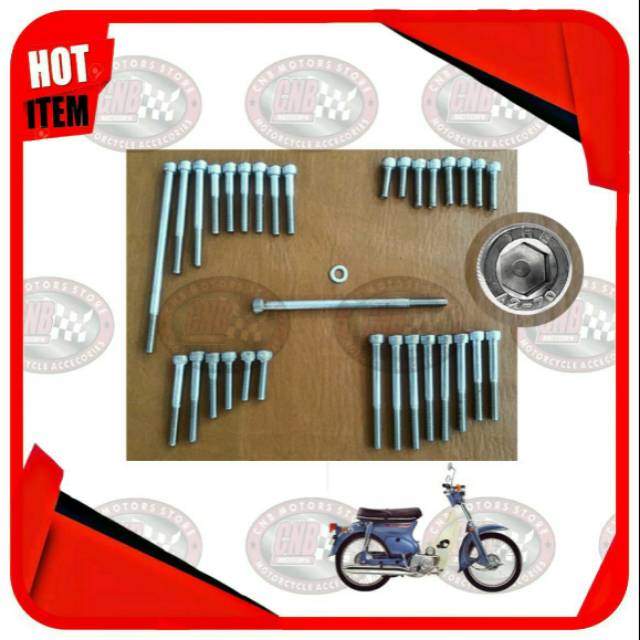 Paket Baut L Stainless Stainles Stenles set Mesin C70  