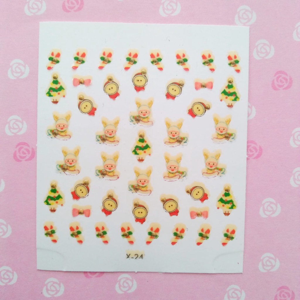 ISI 2 PACK NAIL ART 3D NAIL ART STICKER XMAS