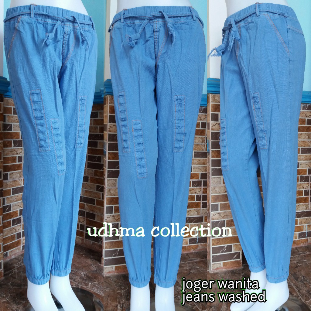 Celana Joger Jeans Wanita / JOGER POLOS / JEANS RIPED