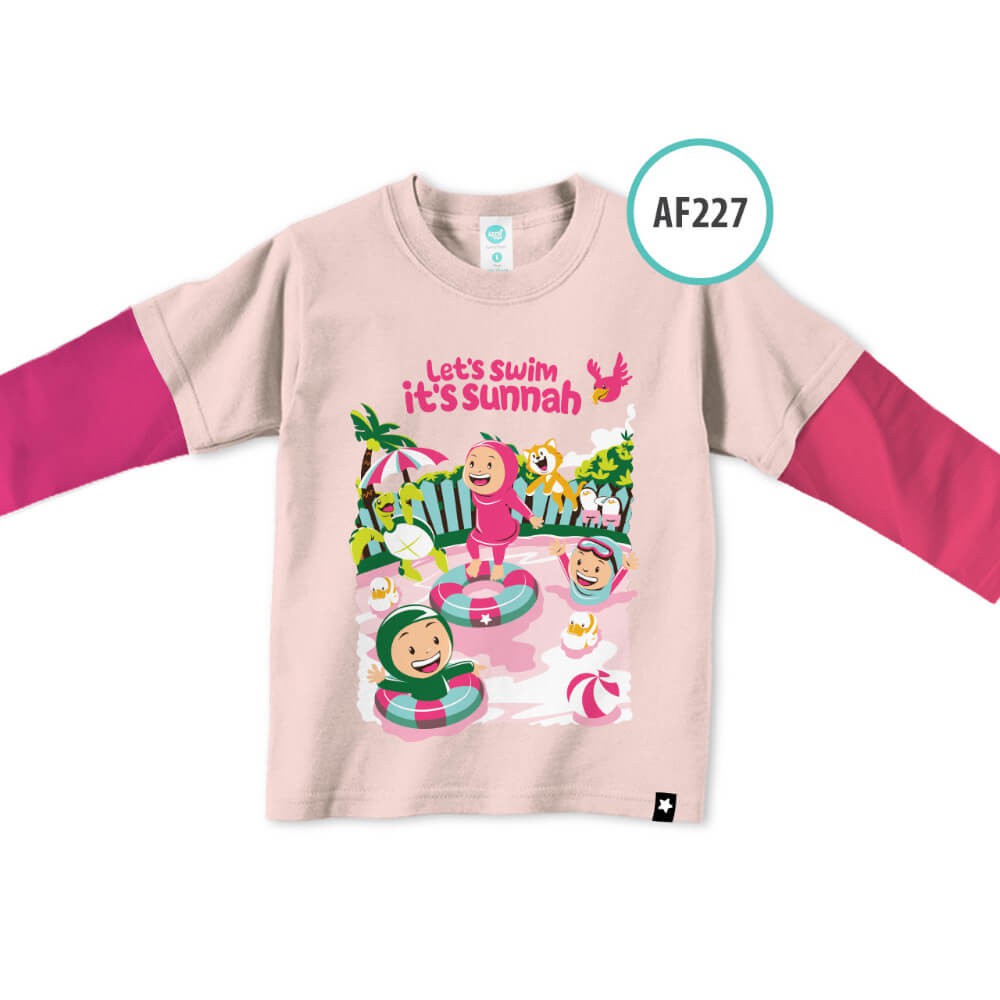 Kaos Anak Muslim Afrakids AFRA - AF227 Let's Swim It's Sunnah