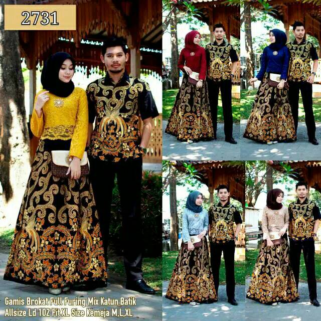 DRESS COUPLE BATIK KONDANGAN-CP GAMIS BROKAT PAGAR GUNUNG TERSEDIA UKURAN S,M,L,XL,XXL&amp;XXXL JUMBO