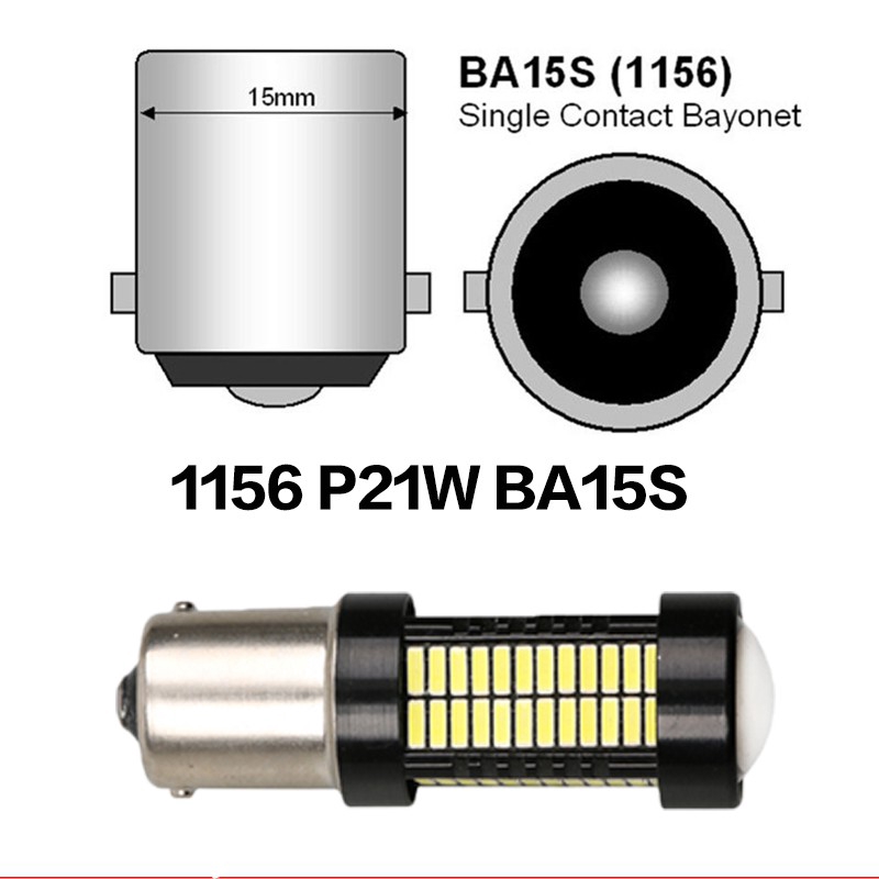 Lampu Led 108smd T20 1156 1157 P21W Ba15S Untuk Sein/Rem Mobil/Motor