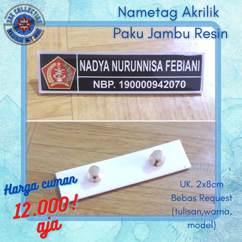 

Joe.Collections - Nametag Akrilik Resin Paku Jambu