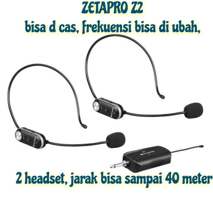 Mic Audio Wireless Headset Telinga ZETAPRO Z2 Z-2 Mirip HARDWELL H2 H-2 Original