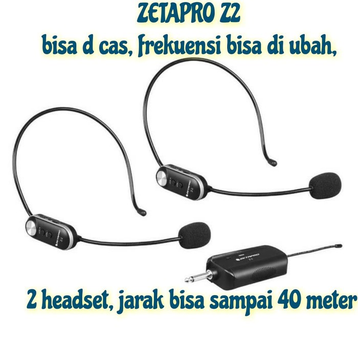 Original Mic Wireless Headset Telinga ZETAPRO Z2 Z-2 H2 UHF Sama spt HARDWELL H-2 TERBAIK