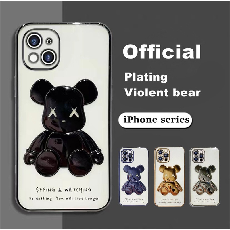 Case Handphone Motif Violent Bear Untuk Iphone 13 12 11pro Max Mini Xs Xsmax Xr Se 7p 8plus