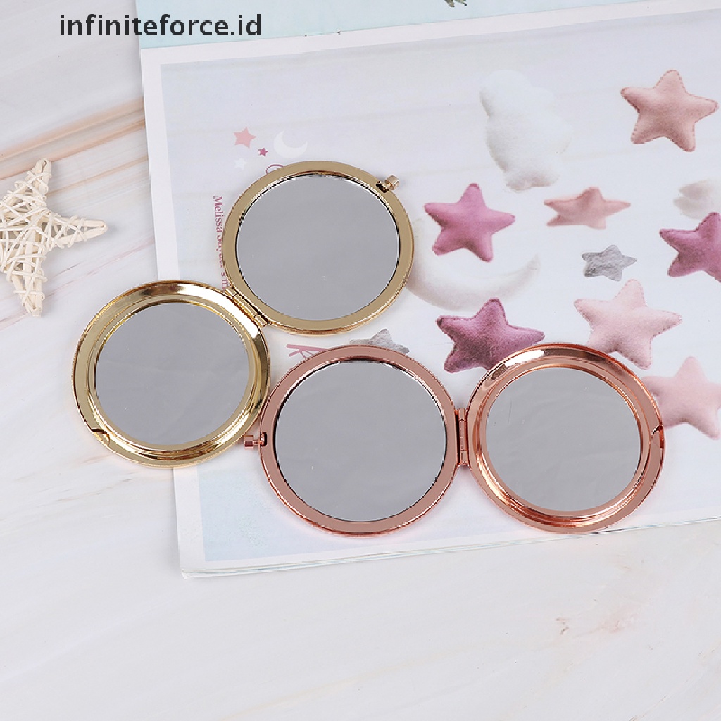 (Infiniteforce.Id) Cermin Saku Lipat Gaya Vintage Bahan Alloy Untuk Makeup / Kosmetik Wanita