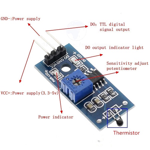 Kit Sensor Suhu Thermal Pengendali Temperatur Deteksi dengan Thermistor BB-01