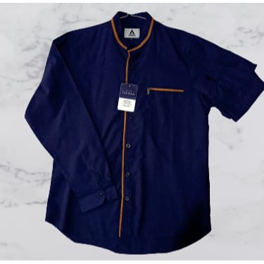 Kemeja Dewasa Koko Lengan Panjang Biru Dongker