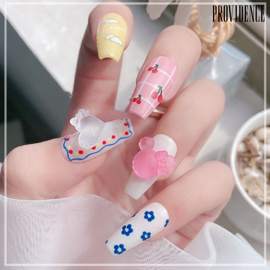 Providence 20pcs / Set Berlian Imitasi Transparan Motif Kartun Warna Permen Untuk Aksesoris Nail Art