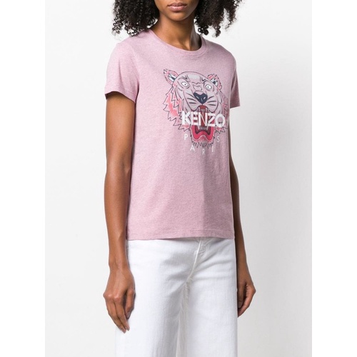 Knzo Women Tiger Tee Pastel Pink/White 100% Original