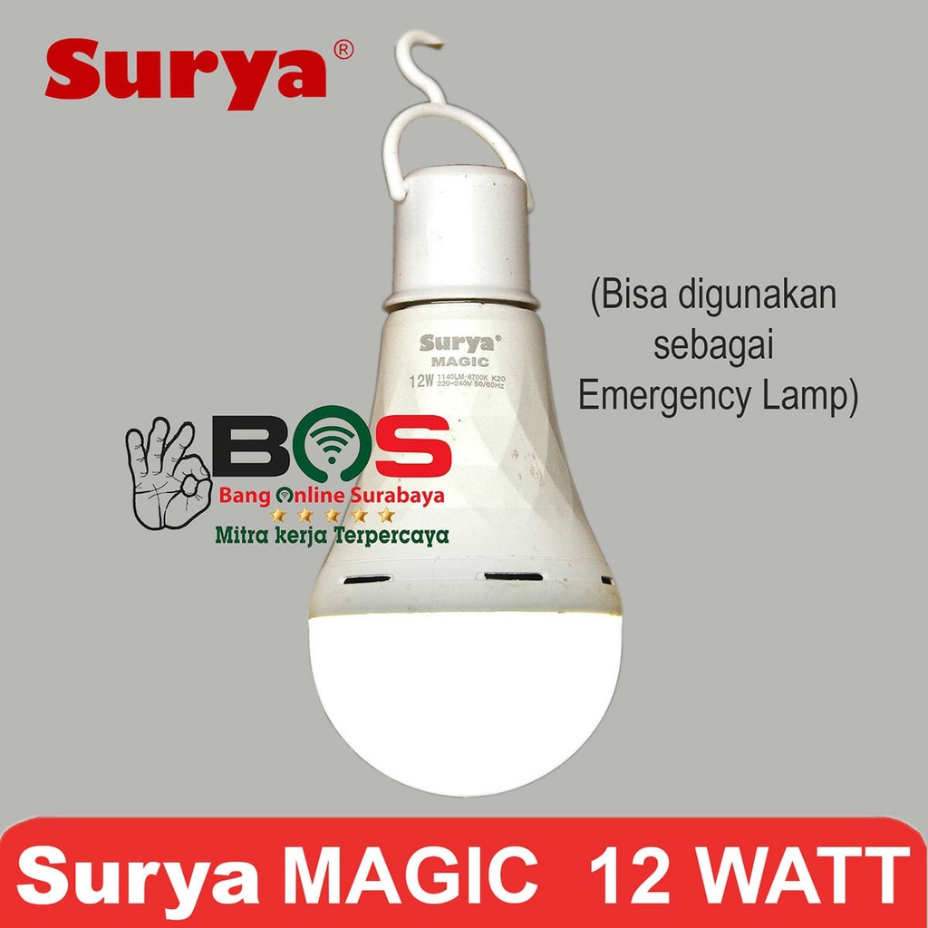 Lampu LED Bulb SURYA Magic Lamp Cahaya Putih 12 Watt LED Bohlam Surya