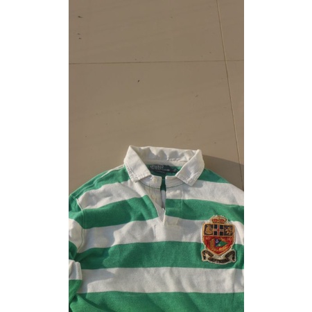 RUGBY SHIRT GREEN WHITE & BLACK WHITE