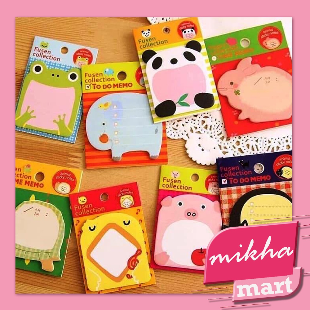 Memo Sticky Notes Zoo Animal Buku Catatan Kecil Mini Book Karakter Lucu - MKM