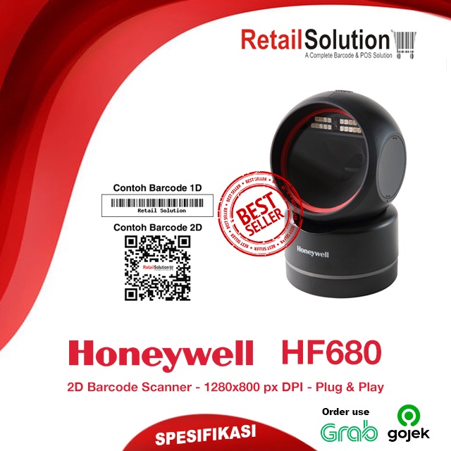 Barcode Scanner 2D QR CODE USB - Honeywell HF680 / HF-680 / HF 680