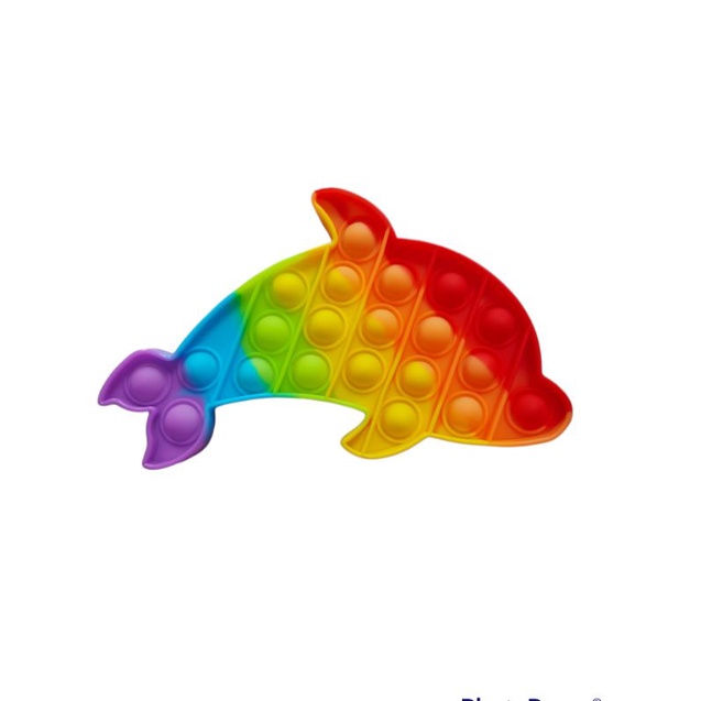 BUBBLE POP IT FIDGET TOY RAINBOW ukuran 12x12 || MAINAN EDUKASI ANAK KARAKTER PUSH POP IT-Dolpin