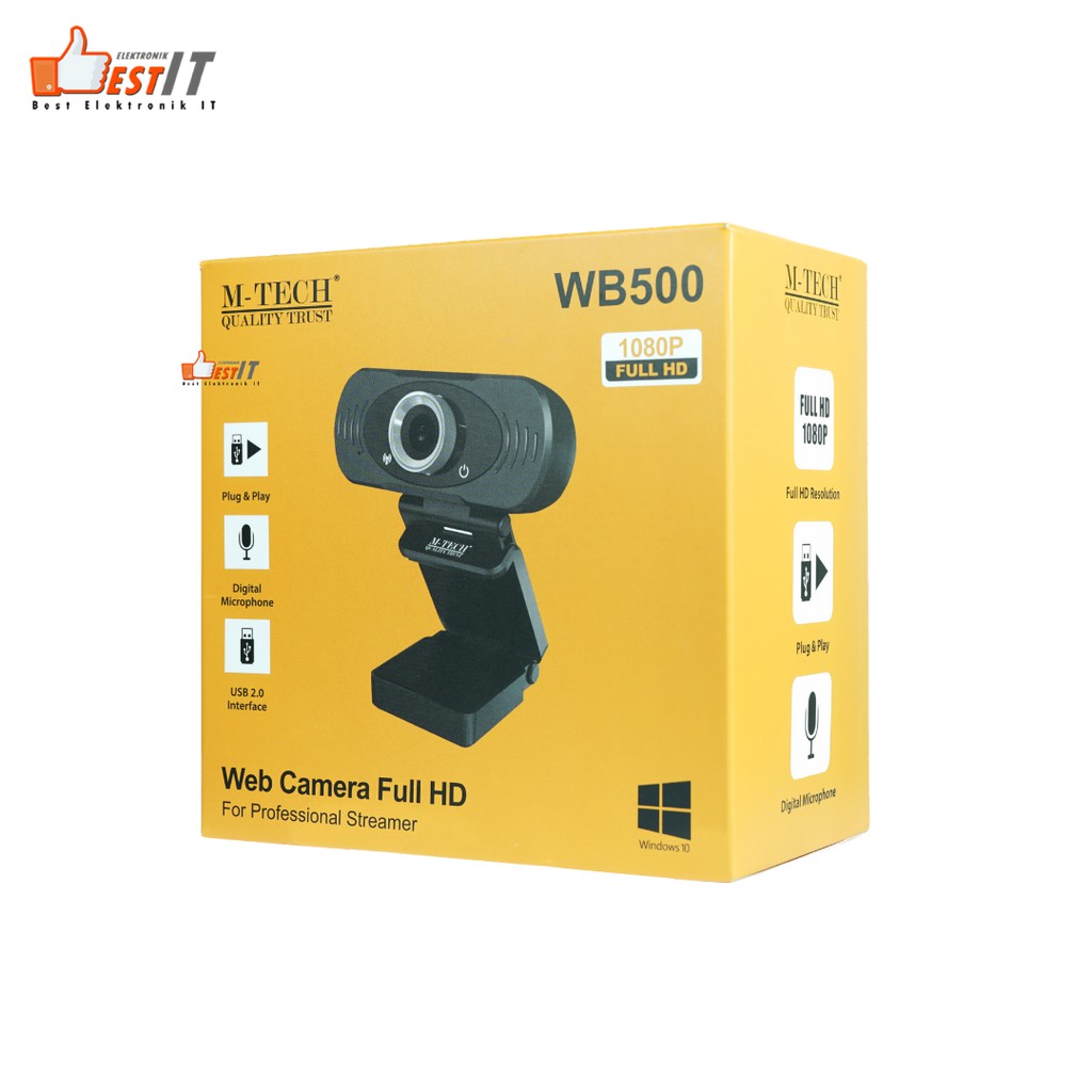 Webcam M-Tech Wb500 Full HD1080P Streaming With Mic Camera